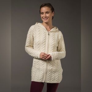 Aran Mór Ireland Merino Wool Zip Hoodie Sweater – Size S